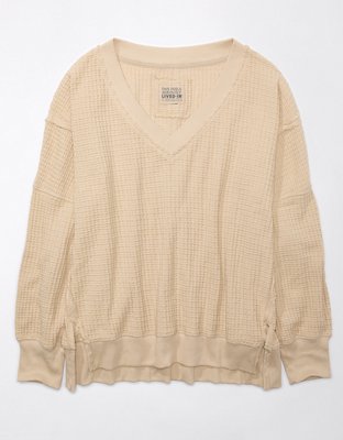 Women's Fleece Lounge Sweatshirt - Colsie White XL 1 ct
