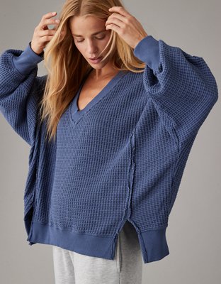 American eagle waffle sweater sale