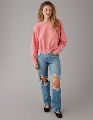 Женские худи American Eagle AE Long-Sleeve Cropped Twist-Back Sweatshirt — фото 5