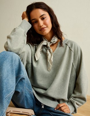 AE Oversized Notch Neck Big Hug Sweatshirt