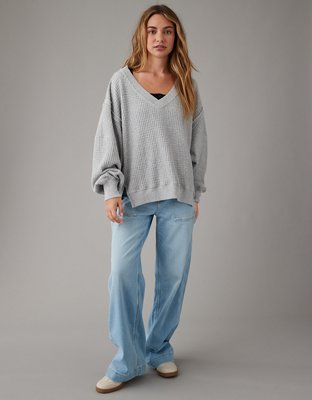 Grey v neck on sale sweatshirt