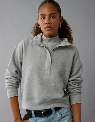 Cropped fleece sweater online