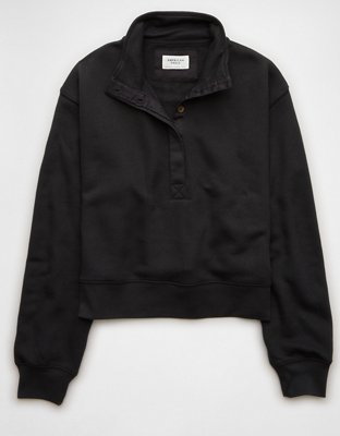 Женские худи American Eagle AE Cropped Henley Fleece Sweatshirt — фото 3