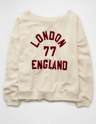 AE Off The Shoulder Destination Graphic Sweatshirt