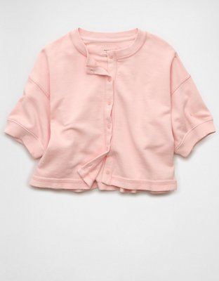 AE Saturday Fleece Button-Up Cardigan