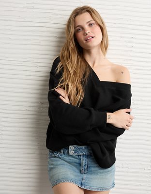 AE Cropped V-Neck Sweatshirt