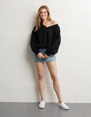 AE Cropped V-Neck Sweatshirt