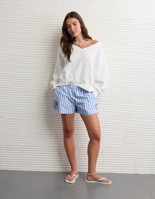 Женская толстовка American Eagle AE Cropped V-Neck, цвет: Белый — фото 5