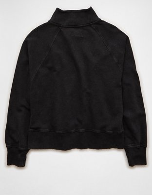 Женская толстовка American Eagle AE Big Hug Fleece Henley, цвет: Чёрный — фото 4