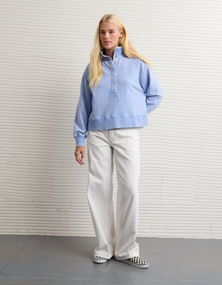 AE Big Hug Fleece Henley Sweatshirt | American Eagle