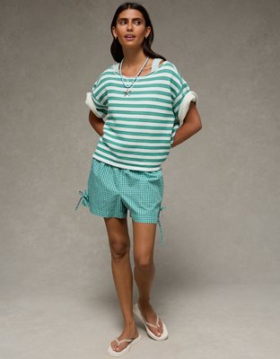 AE Off-the-Shoulder Short-Sleeve Sweatshirt