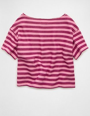 AE Off-the-Shoulder Fleece T-Shirt