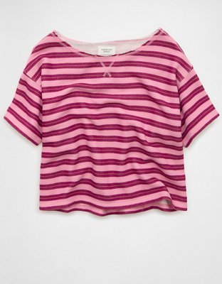 AE Off-the-Shoulder Short-Sleeve Sweatshirt | American Eagle