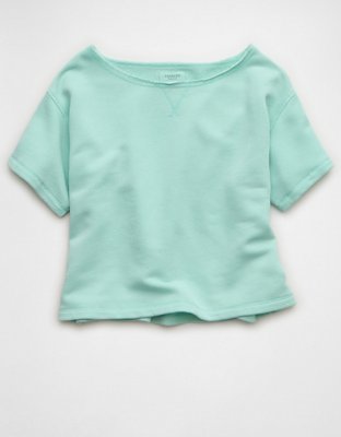 AE Off-the-Shoulder Fleece T-Shirt