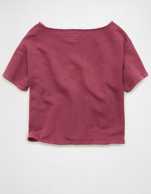 AE Off-the-Shoulder Fleece T-Shirt