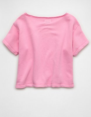 AE Off-the-Shoulder Fleece T-Shirt