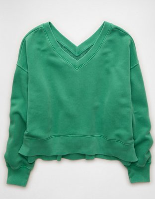 AE Cropped V-Neck Sweatshirt