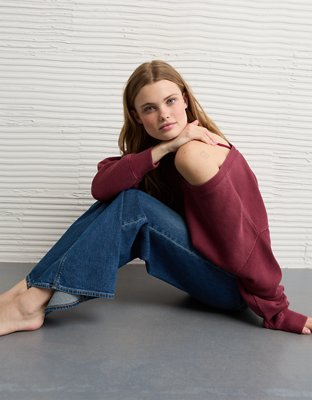 AE Cropped V-Neck Sweatshirt
