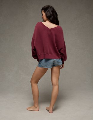 AE Cropped V-Neck Sweatshirt