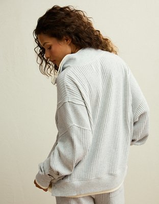 AE Big Hug Snap-Front Henley Sweatshirt
