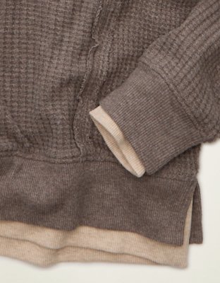 AE Big Hug Snap-Front Henley Sweatshirt
