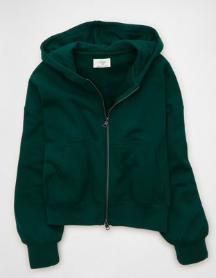 AE Everyday Luxe Balloon-Sleeve Full-Zip Sweatshirt | American Eagle