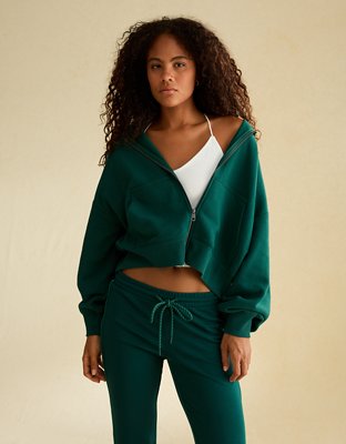 試着のみ　Heve Cloud Balloon Sweat AE Everyday Luxe Balloon-Sleeve Full-Zip Sweatshirt | American Eagle