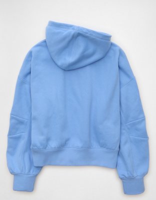 AE Everyday Luxe Balloon-Sleeve Full-Zip Sweatshirt