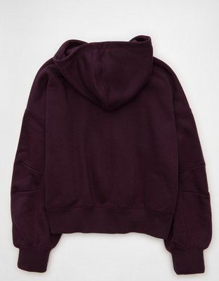 AE Everyday Luxe Balloon-Sleeve Full-Zip Sweatshirt
