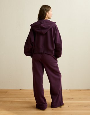 AE Everyday Luxe Balloon-Sleeve Full-Zip Sweatshirt