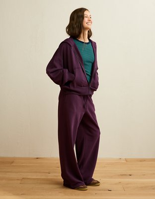 眩暈SIREN 刺繍スウェット　XL AE Everyday Luxe Balloon-Sleeve Full-Zip Sweatshirt | American Eagle