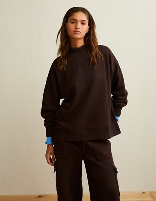 AE Everyday Luxe Mock Neck Sweatshirt | American Eagle