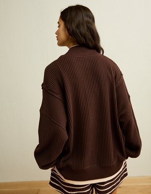 AE Big Hug Snap-Front Henley Sweatshirt