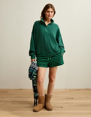 AE Big Hug Snap-Front Henley Sweatshirt