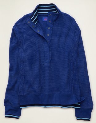AE Big Hug Snap-Front Henley Sweatshirt