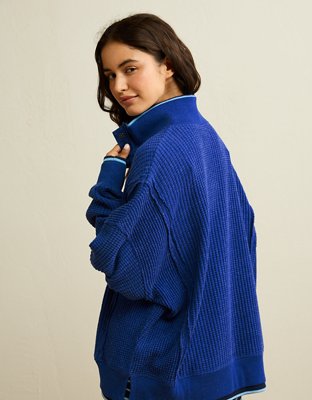 AE Big Hug Snap-Front Henley Sweatshirt