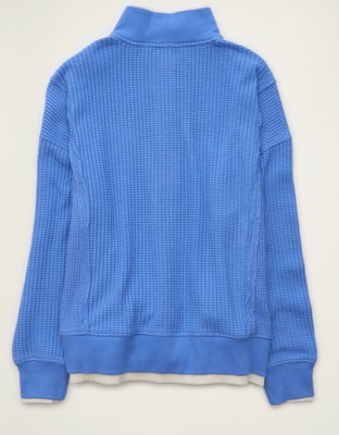 AE Big Hug Snap-Front Henley Sweatshirt