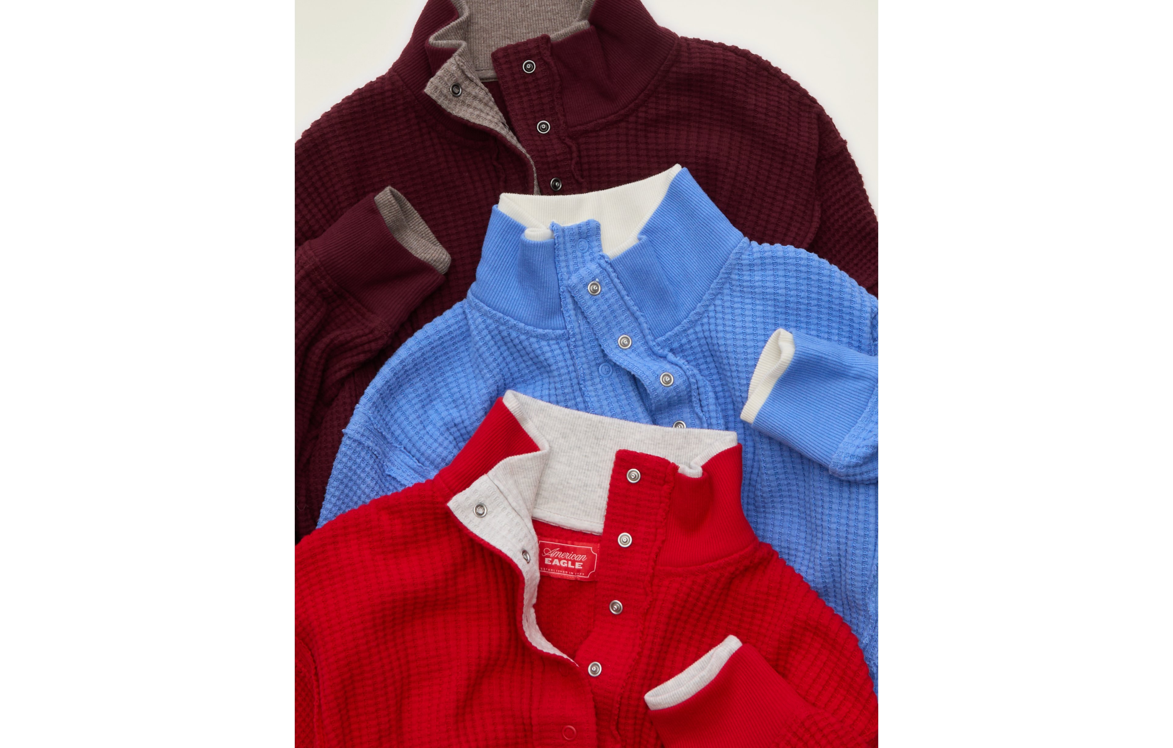 AE Big Hug Snap-Front Henley Sweatshirt
