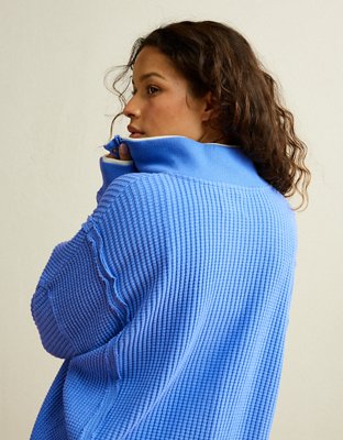 AE Big Hug Snap-Front Henley Sweatshirt