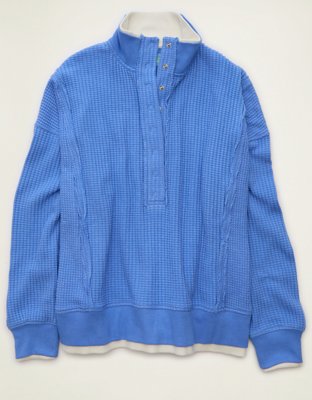 AE Big Hug Snap-Front Henley Sweatshirt