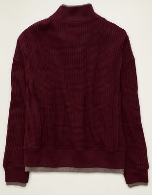 AE Big Hug Snap-Front Henley Sweatshirt