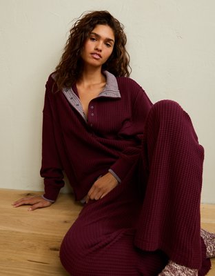 AE Big Hug Snap-Front Henley Sweatshirt