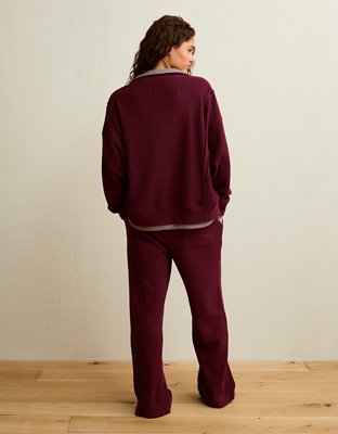 AE Big Hug Snap-Front Henley Sweatshirt