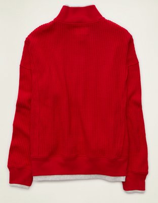 AE Big Hug Snap-Front Henley Sweatshirt