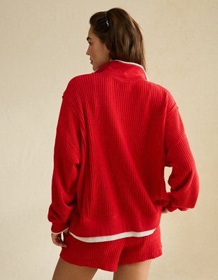 AE Big Hug Snap-Front Henley Sweatshirt