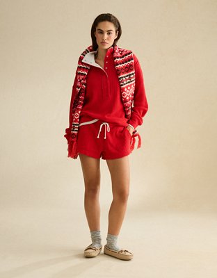 AE Big Hug Snap-Front Henley Sweatshirt