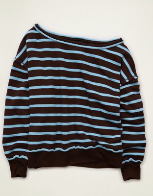 AE Dreamy Fleece Off-the-Shoulder Sweatshirt | American Eagle