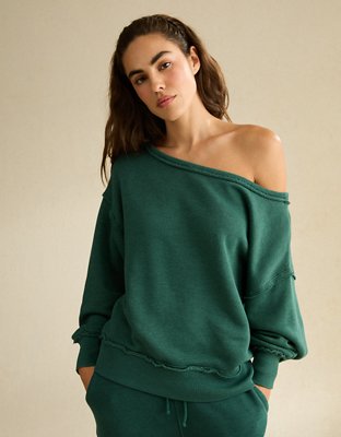AE Dreamy Fleece Off-the-Shoulder Sweatshirt