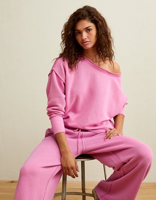 AE Dreamy Fleece Off-the-Shoulder Sweatshirt