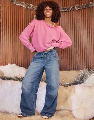 AE Dreamy Fleece Off-the-Shoulder Sweatshirt